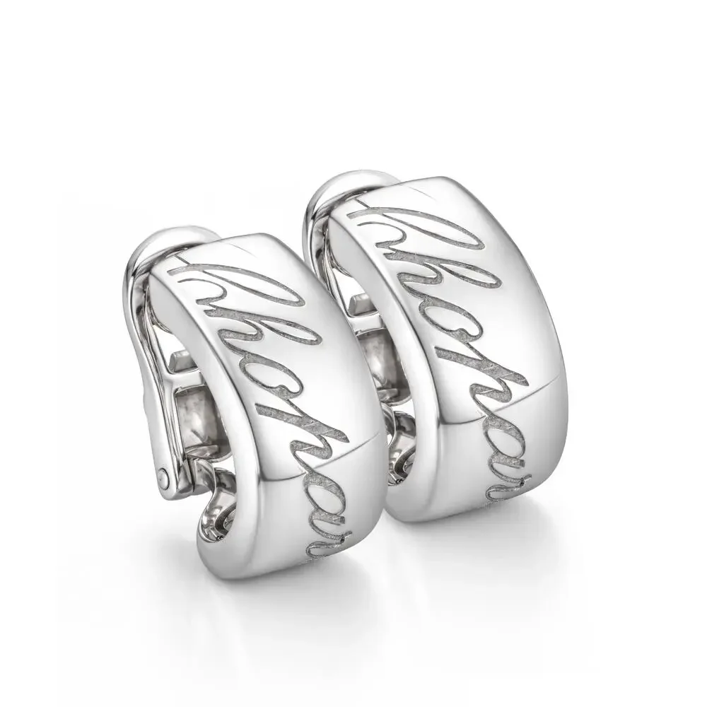 Chopard Chopardissimo 18kt White Gold Omega Clip Earrings